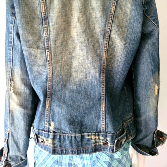 Jacob Connexion Distressed Denim Jacket Size L - Picture 8 of 13